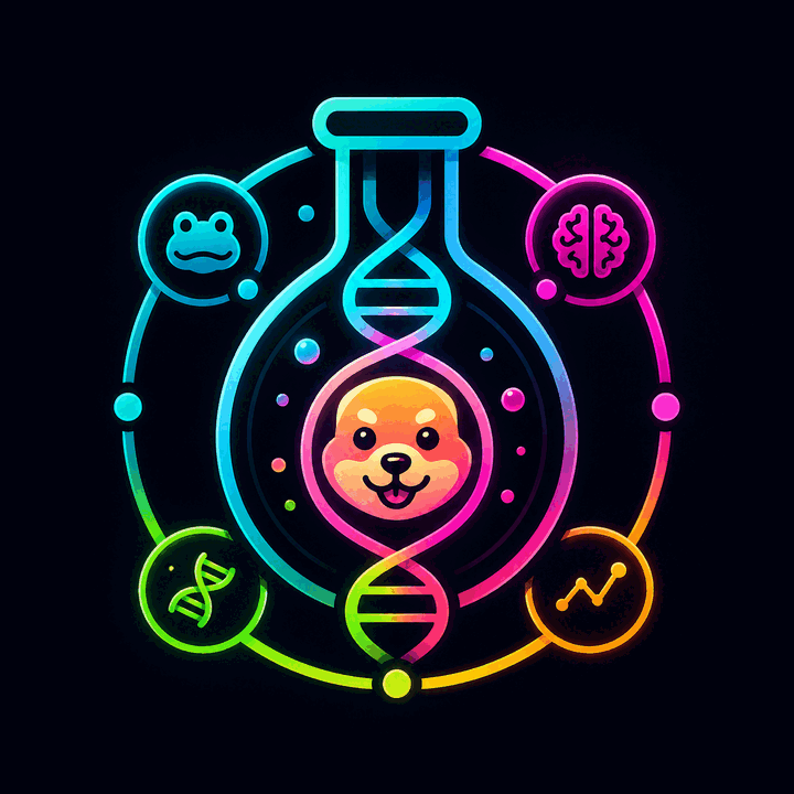 Meme Coin Laboratory neon flask logo